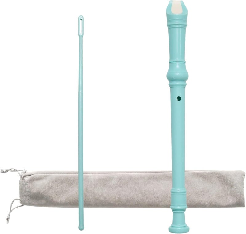 Funstreet Blue Soprano Recorder Instrument 8 Hole C Key Baroque Fingering Clarinet ABS Music Flute with Cleaning Rod and Storage Bag - Image 1